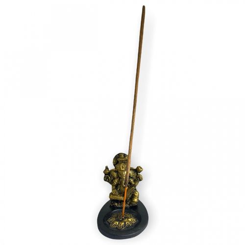 Incensário Mini Oval Ganesh Livro Dourado 5 cm em resina 47-221