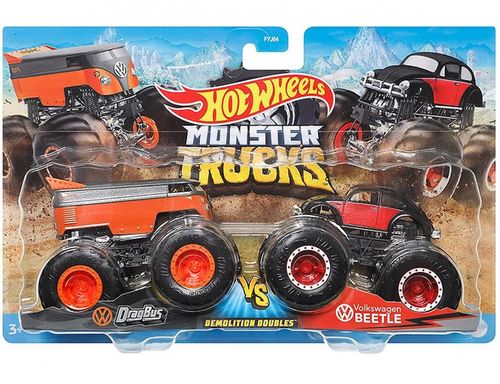 Hot Wheels Monster Trucks VW Drag Bus Vs VW Beetle - Mattel