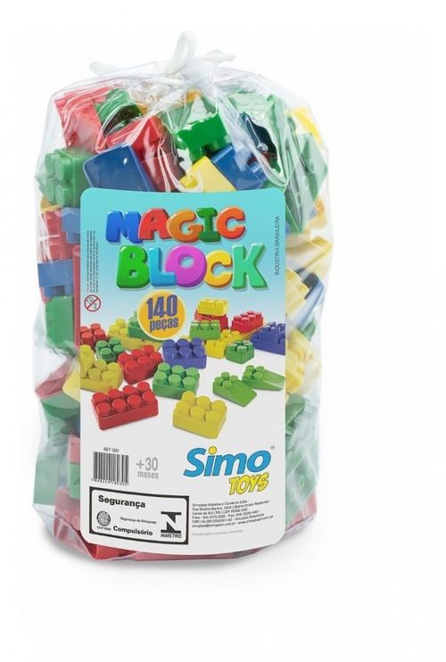 Blocos de Montar Magic Block 140 Peças - Simo Toys