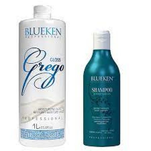 Escova Progressiva Grego 1L + Shampoo Anti Resíduos 500ml Blueken