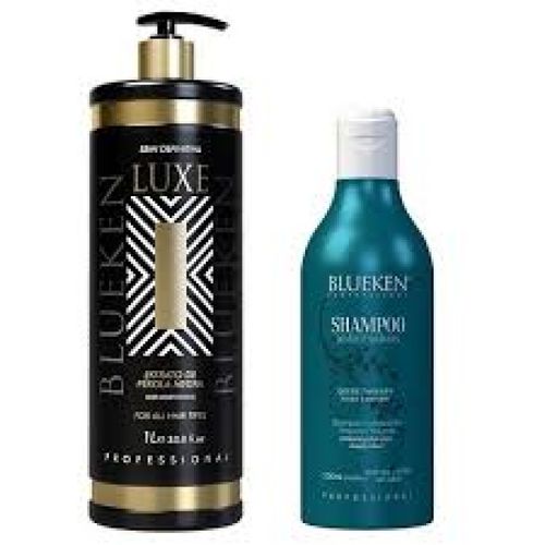 Escova Progressiva Luxe semi definitiva  1L blueken + Shampoo Anti Resíduos 500ml Blueken
