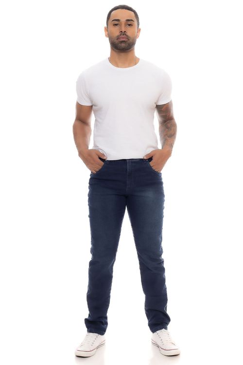 Calça Jeans Reta Allmaria Plus Size Shyros Masculina Azul 46