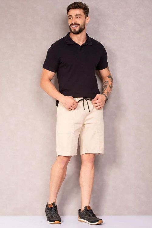 Bermuda Allmaria Plus Size Caution Jeans Masculina Off White