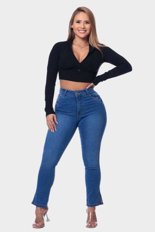 Calça Jeans Allmaria Plus Size Shyros Cigarrete Azul
