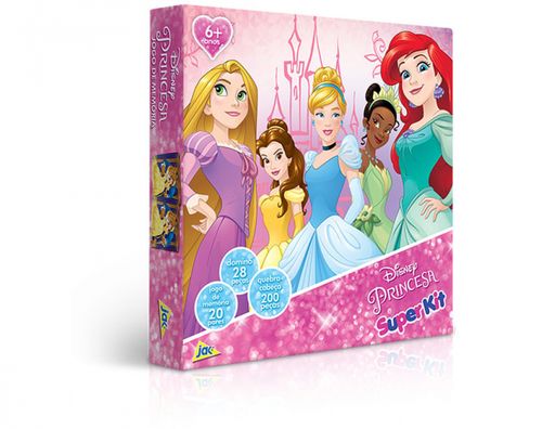 Super Kit Princesas - Quebra-Cabeça, Jogo da Memória e Dominó - Toyster Toyster