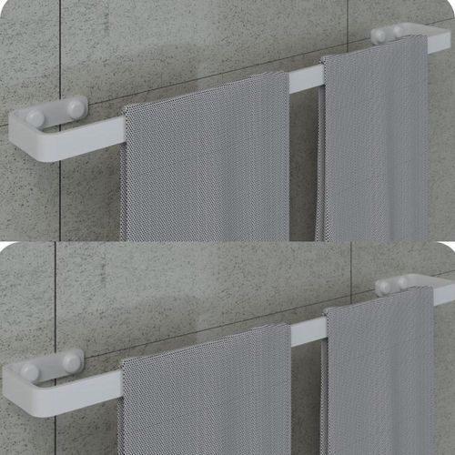 Kit 2 Porta Toalhas De Banho Para Banheiro Branco Plus