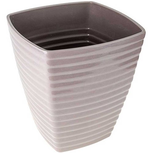 Cachepo vaso melamina quadrado 26 x 23,5 modelo Lírio Cinza