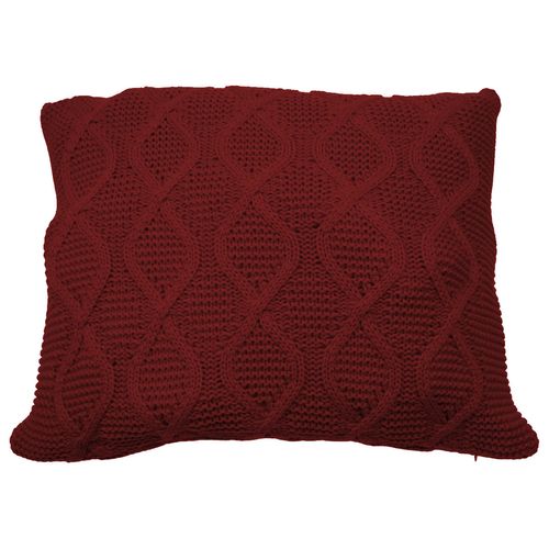 Capa para almofada em tricot 48 x 48cm arabescos Bordô
