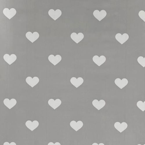Papel de parede adesivo lavável 5Mx45cm PVC Cinza Heart
