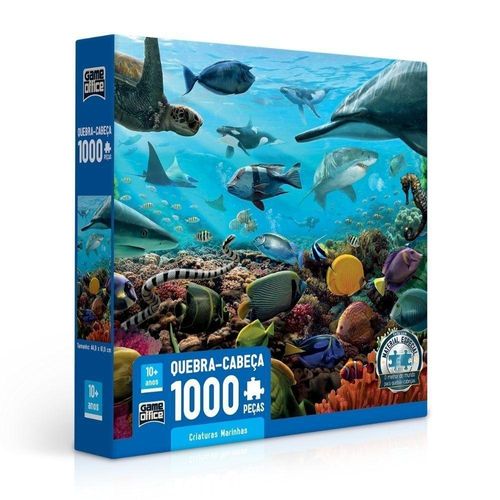 Quebra-Cabeca 1000 Pecas - Criaturas Marinhas - Game Office TOYSTER