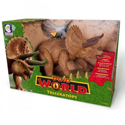 Boneco Dinossauro Triceratops Dino World Kids Cotiplas 2089
