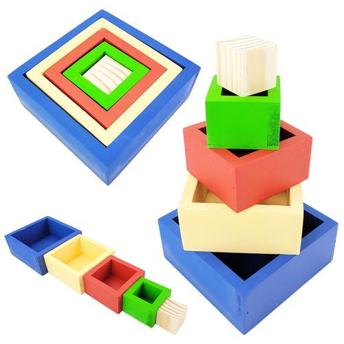 Brinquedo Educativo De Montar Cubos Encaixe Caixas Coloridas