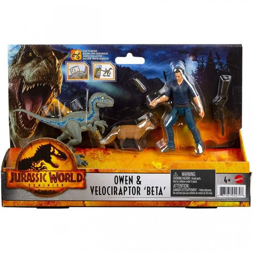 Boneco Owen e Velociraptor Beta Jurassic World Dominion Mattel - GWM26