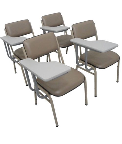 Kit com 4 Cadeiras  para Auditórios Linha Hotel Smart Cinza