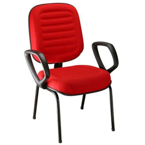 Cadeira Diretor com Braços Linha Blenda Base Fixa Palito Vermelho