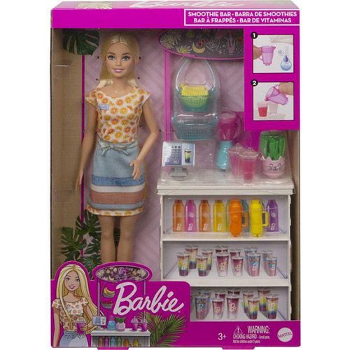 Barbie com Cenário Conjunto de Sucos Tropicais - Mattel GRN7